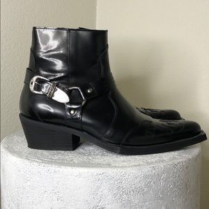 Black Asos boots with Cuban heel